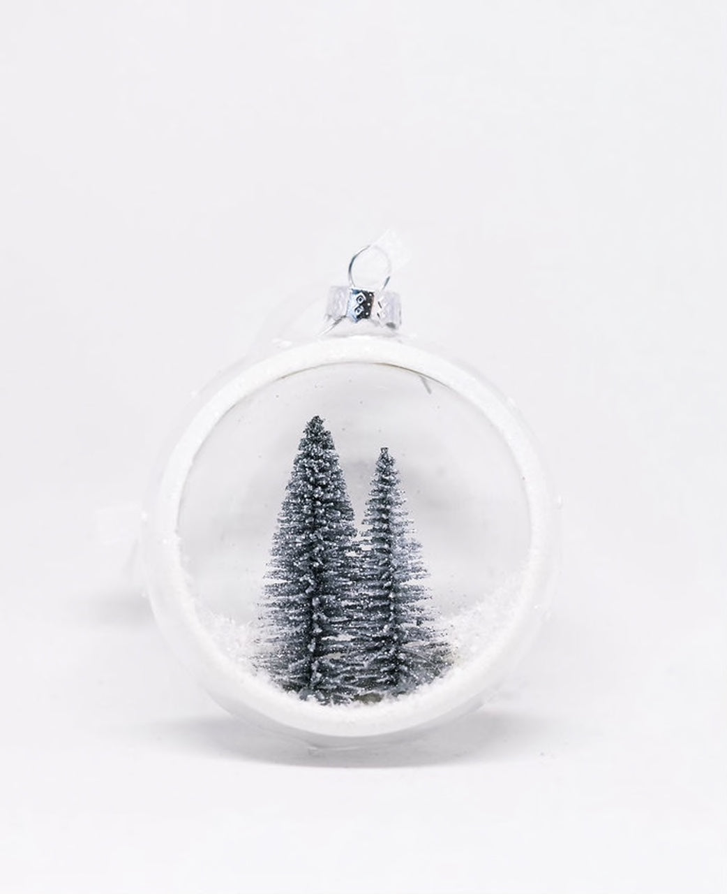 Glass Frosted Tree Globe - Silver Tree