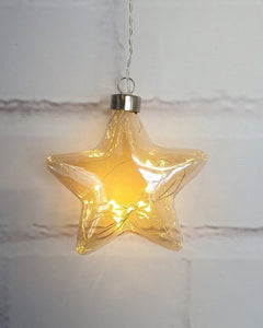 Champagne Coloured, Twinkle filled glass -  Star