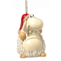 Sheep decoration with Santa hat