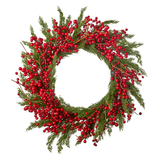 Red Berry and Cedar Wreath
