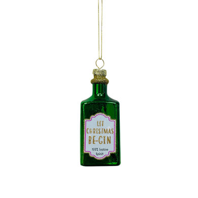 Novelty Green Hanging Gin Bottle