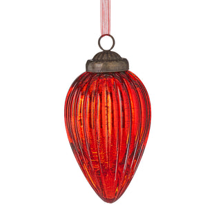 Red Mercury Glass Ganging Ornaments