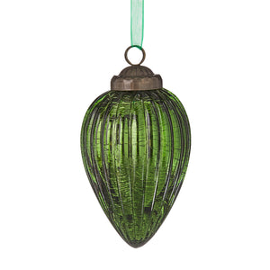 Emerald Green Mercury Glass Ganging Ornaments