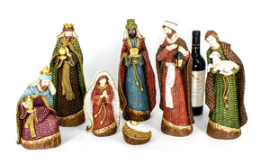 Aged Coloured 7 Piece  Nativity