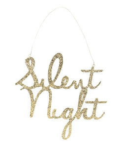 Silent Night Hanging Tin Sign